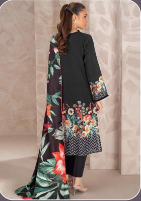 3 Pcs Women's Unstitched Lawn Printed Suit
