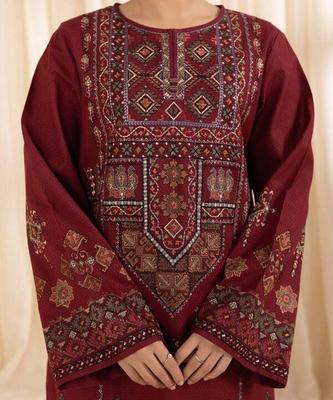 3 Pcs Women's Unstitched Embroidered Suit