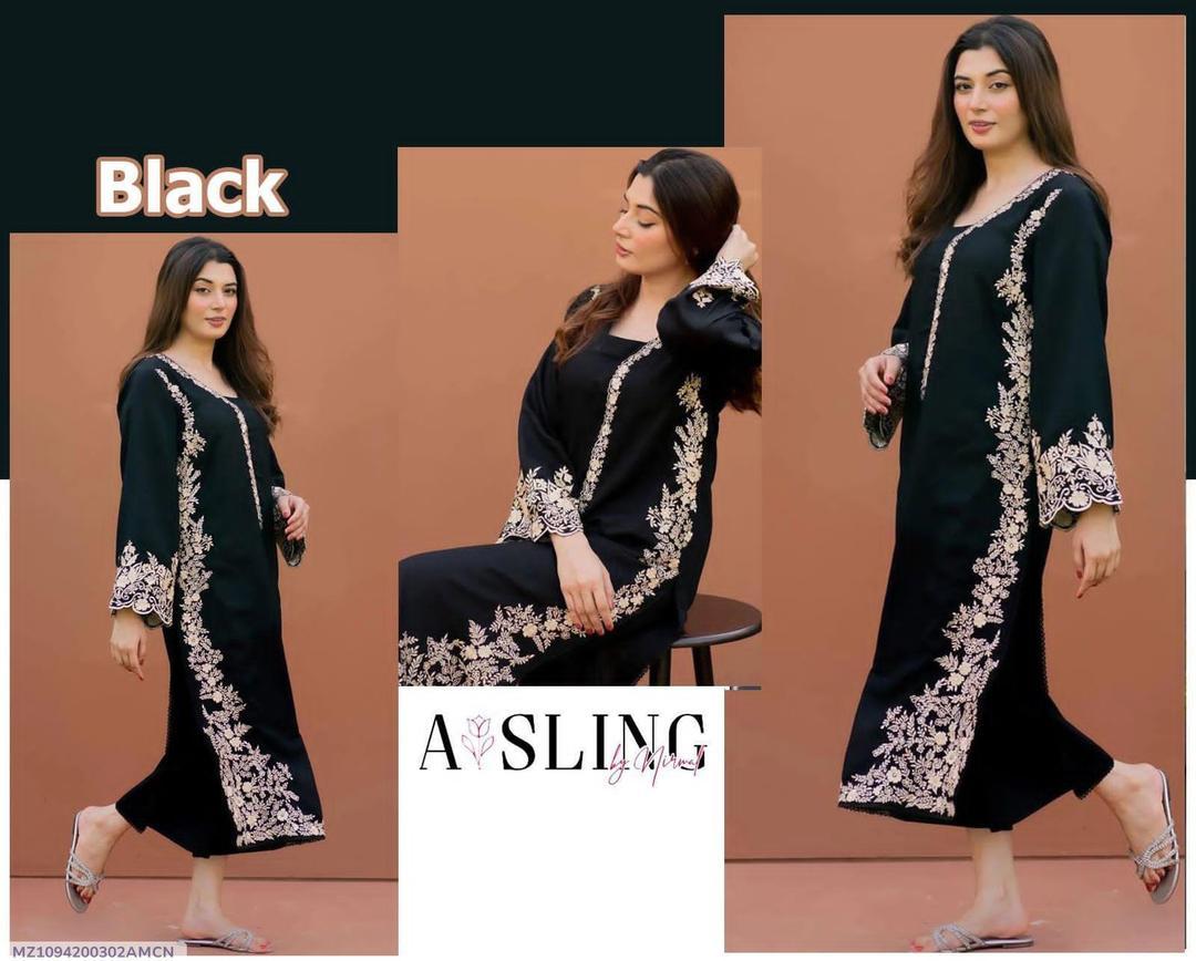 2 Pcs Women's Unstitched Embroidered Suit
